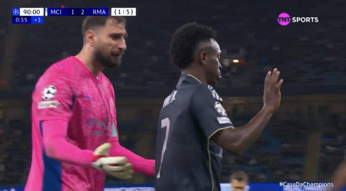 Vinícius Jr no olvidó y su burla de aficionados del City; Donnarumma no se lo perdonó