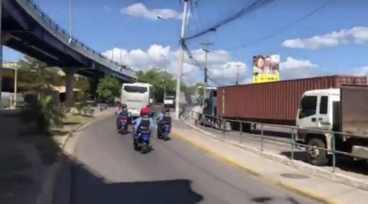 FOTOS: Así fue la salida de Motagua a Comayagua, con resguardo policial