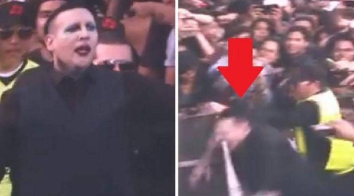 Marilyn Manson sufrió una penosa caída durante su concierto de rock