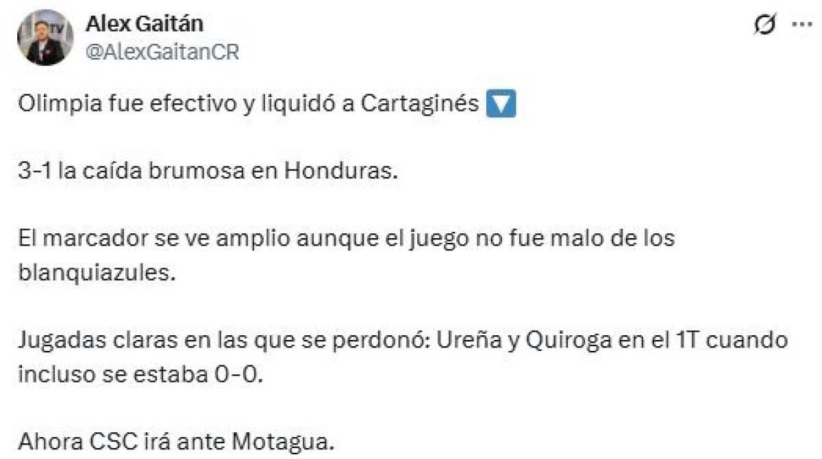 Así reaccionaron los medios de Costa Rica luego de que Olimpia eliminara a Cartaginés