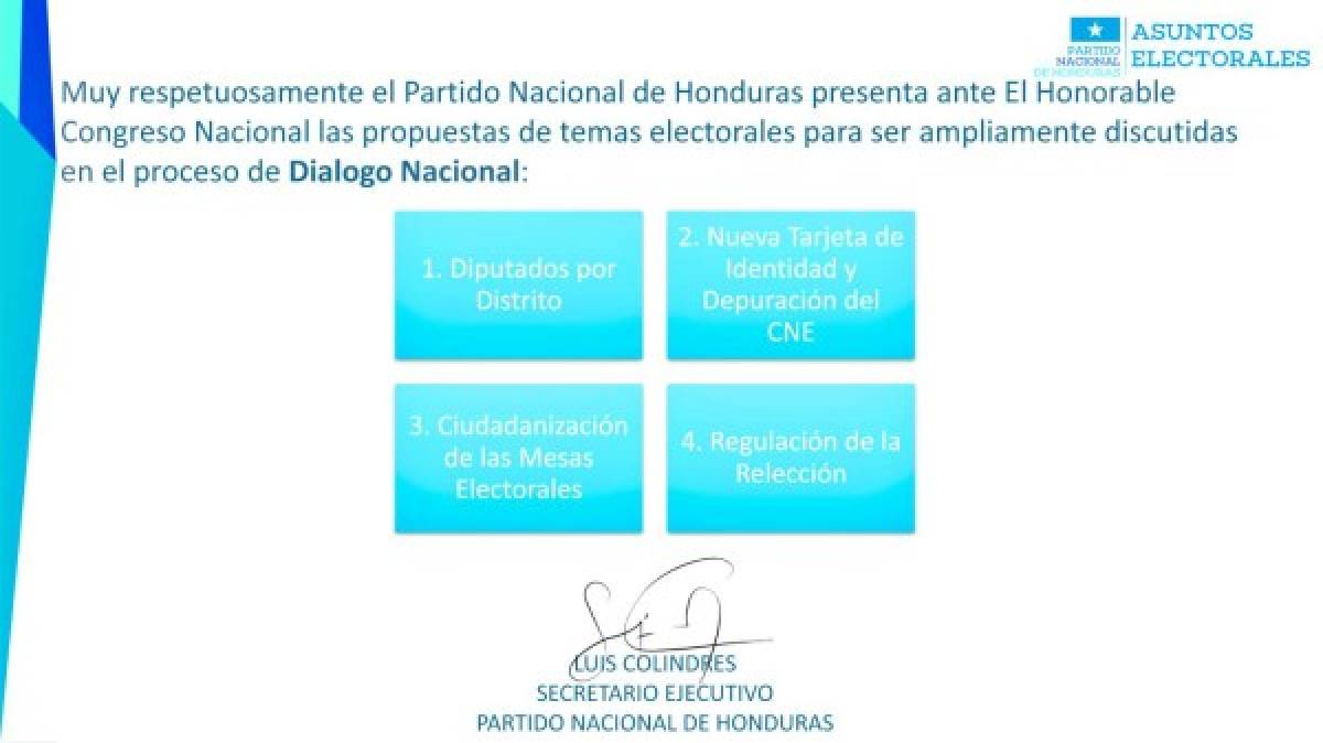 Partido Nacional propone cuatro reformas electorales