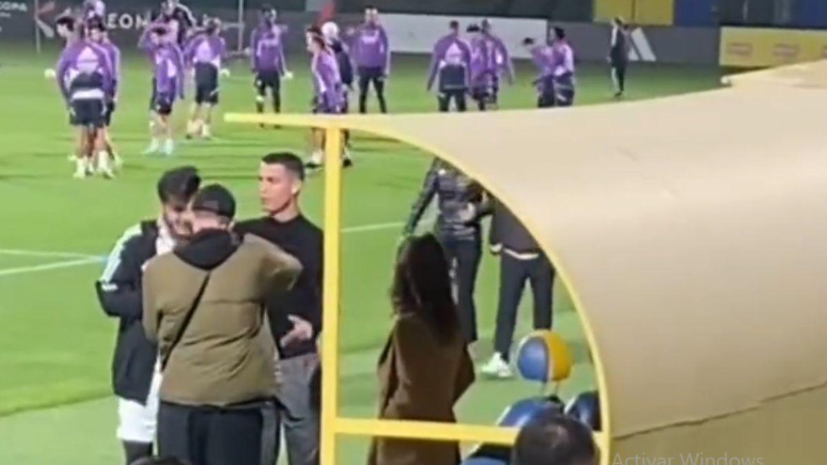 Como en casa: Cristiano Ronaldo visita el entrenamiento del Real Madrid