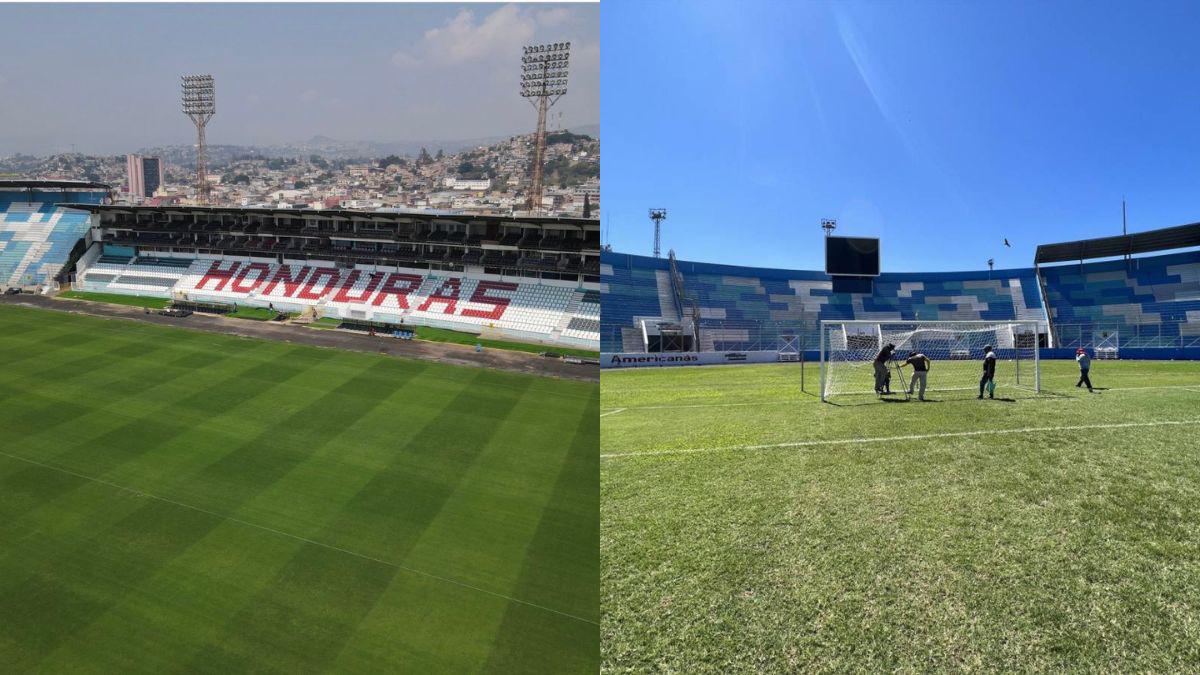 Así luce la nueva grama del Estadio Nacional de Tegucigalpa
