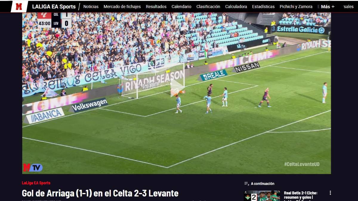 Lo que dicen en España sobre golazo de Kervin Arriaga en triunfo del Levante
