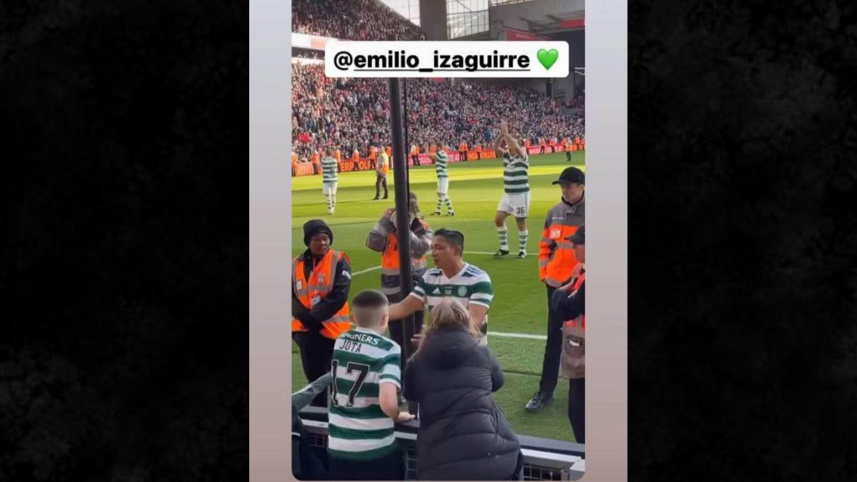 ¡Entre cracks! Las fotos de Emilio Izaguirre en el partido de leyendas entre Liverpool y Celtic