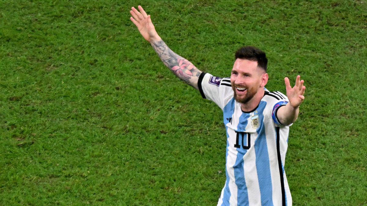 La alegría de Messi luego de ganar el Mundial de Qatar 2022 con Argentina