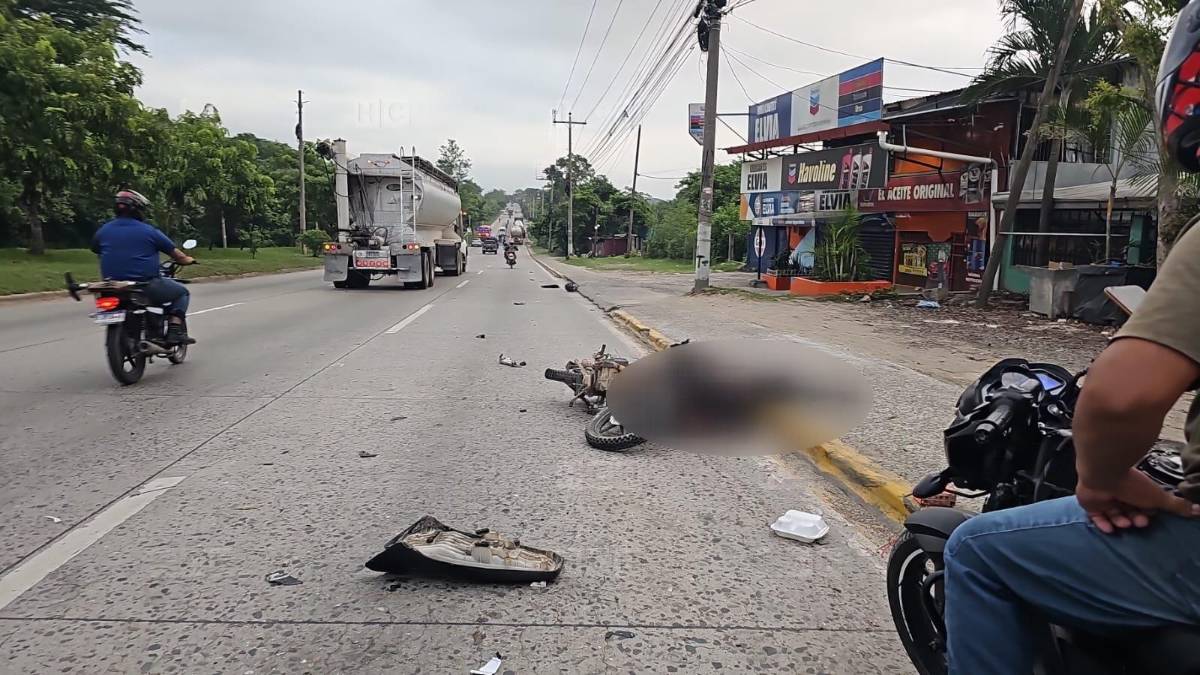 Motociclista muere en accidente vial en el bulevar del sur de San Pedro Sula