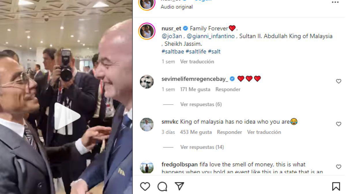 FIFA investiga a chef Salt Bae por colarse en la celebración de Argentina