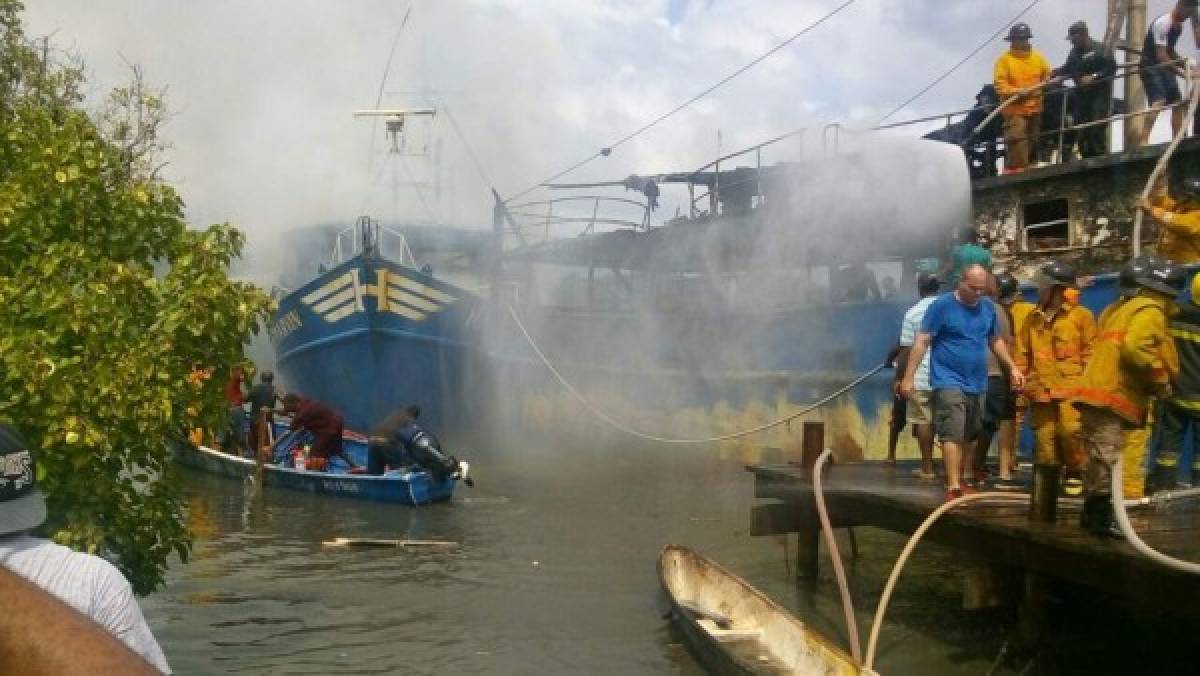 Llegan al HEU personas quemadas en la explosión de embarcaciones en Roatán