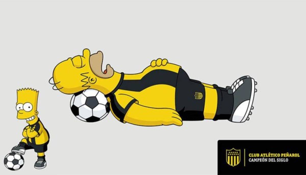 Homero y Bart Simpson se vuelven oficialmente hinchas del uruguayo Peñarol