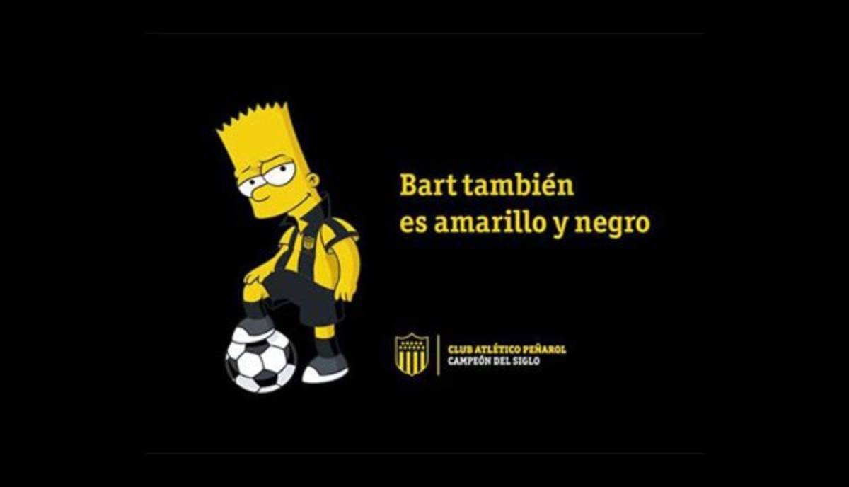 Homero y Bart Simpson se vuelven oficialmente hinchas del uruguayo Peñarol