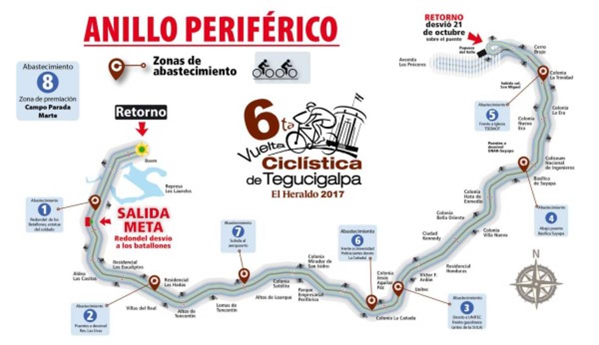Con 450 personas en el anillo periférico para resguardar a los ciclistas