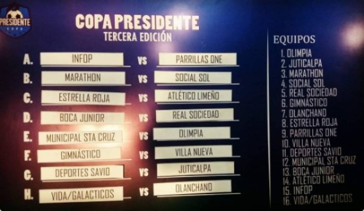 Definidos los cruces de los ocatvos de final de la Copa Presidente (Foto: Twitter)