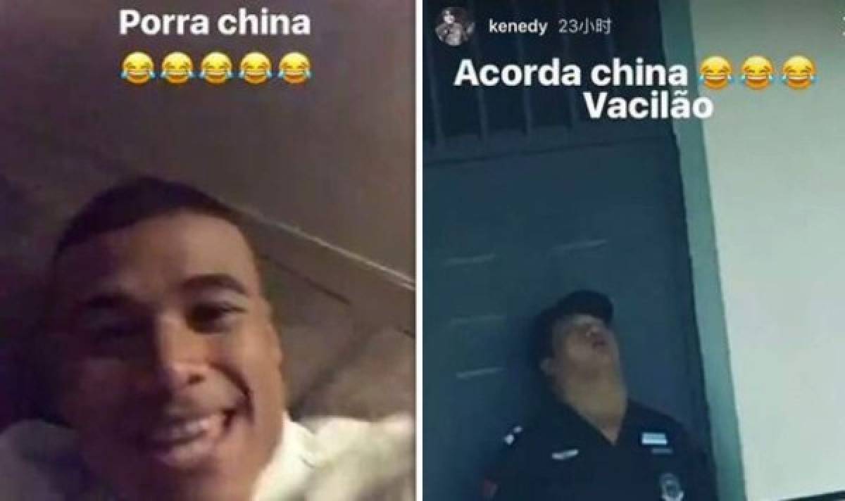 'Porra China', escribió en Instagram el jugador ('porra en portugués significa 'mierda de'), acompañando el mensaje de varios emoticonos de burla.