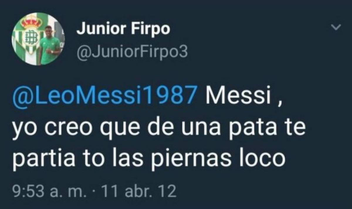 Critican al Barcelona por fichar a Junior Firpo, jugador que le deseó la muerte a Leo Messi