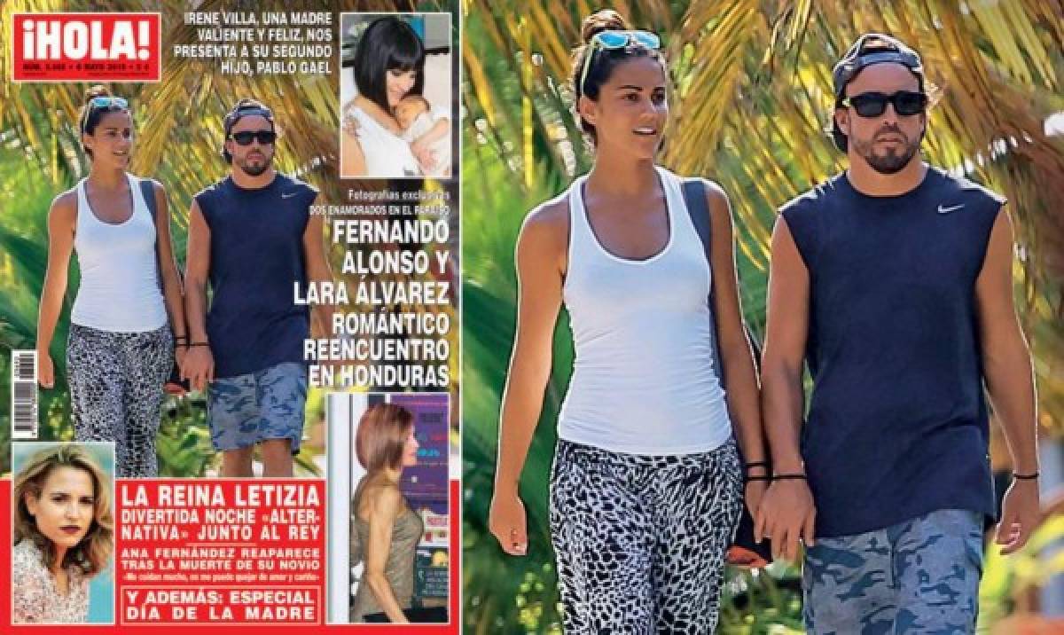 Portada de la Revista Hola! cuando Lara y Fernando pasearon por La Ceiba en Honduras en 2015, cuando aún eran pareja. Foto: Hola.com