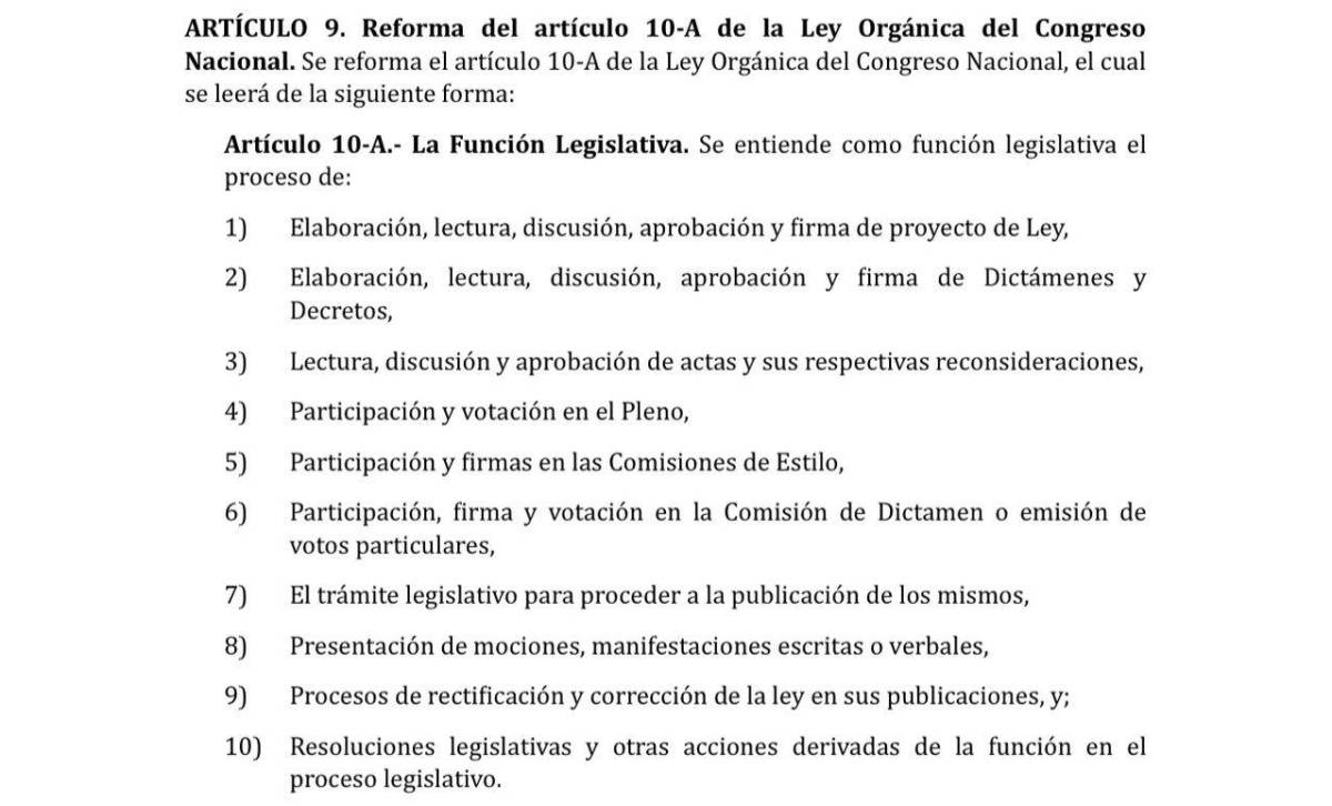 Estos son los artículos 9 y 10 que contienen reformas a Ley Orgánuca del CN y de municipalidades.