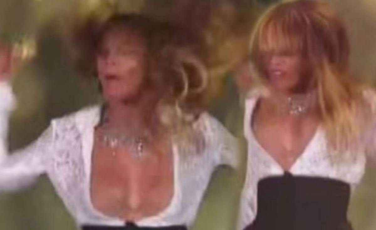 Blusa ajustada juega mala pasada a Beyoncé en plena presentación