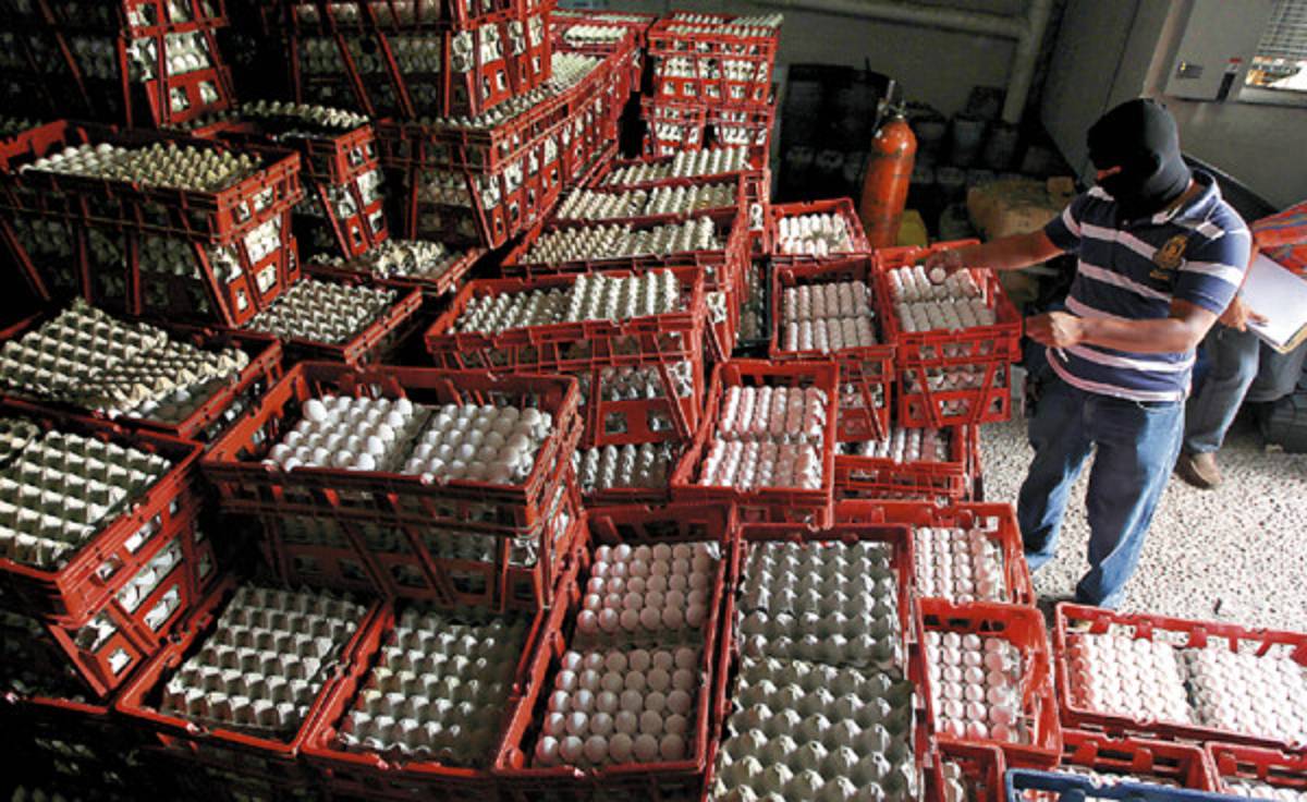 Policía decomisa 462 cajas de huevos que habían sido robadas