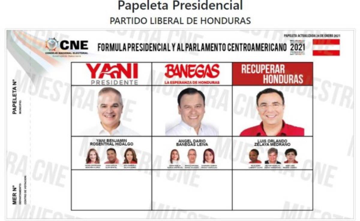 La papeleta del Partido Liberal tendrá un espacio fácilmente identificable donde colocar la marca y es justo debajo de las fotos de los candidatos.