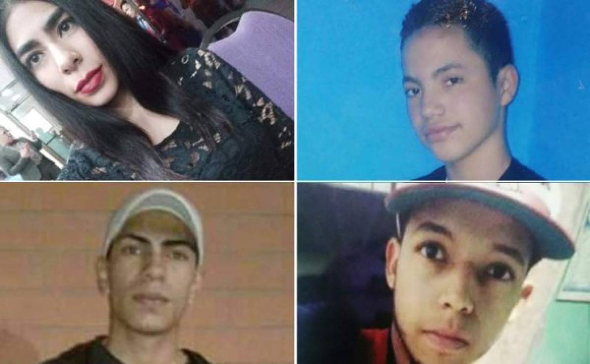 Katherin Murillo (24), Brayan David Cruz (21), Darwin Murillo y Axel Guzmán Cruz (21).