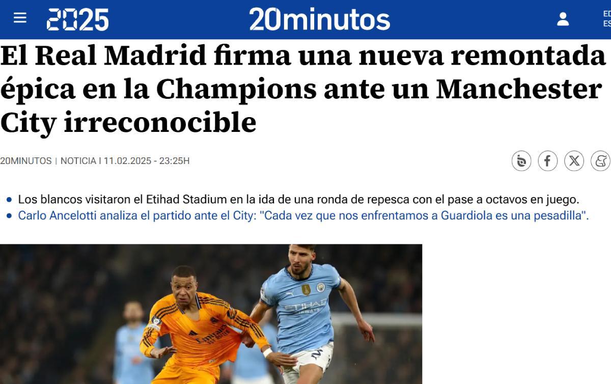 Reacción de la prensa tras la remontada del Real Madrid ante City: “También obra milagros”