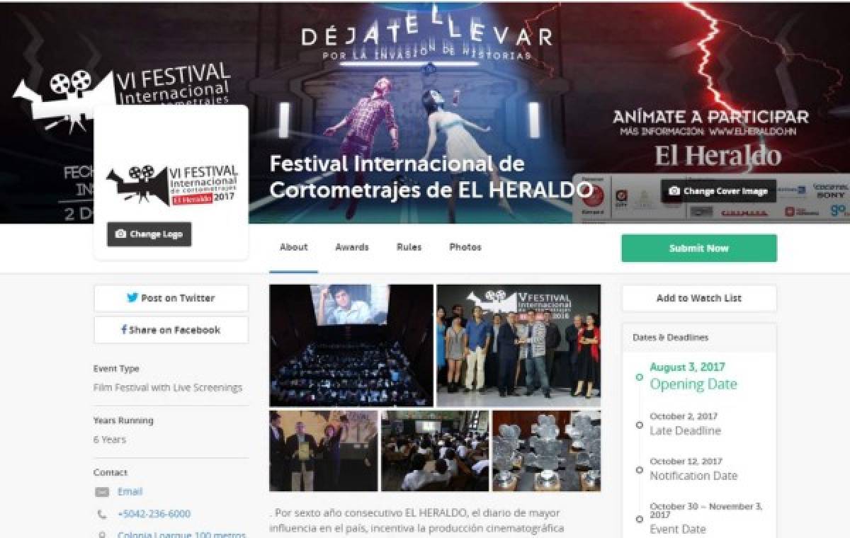 Este año puedes inscribir tu cortometraje de manera online a través de FilmFreeaway