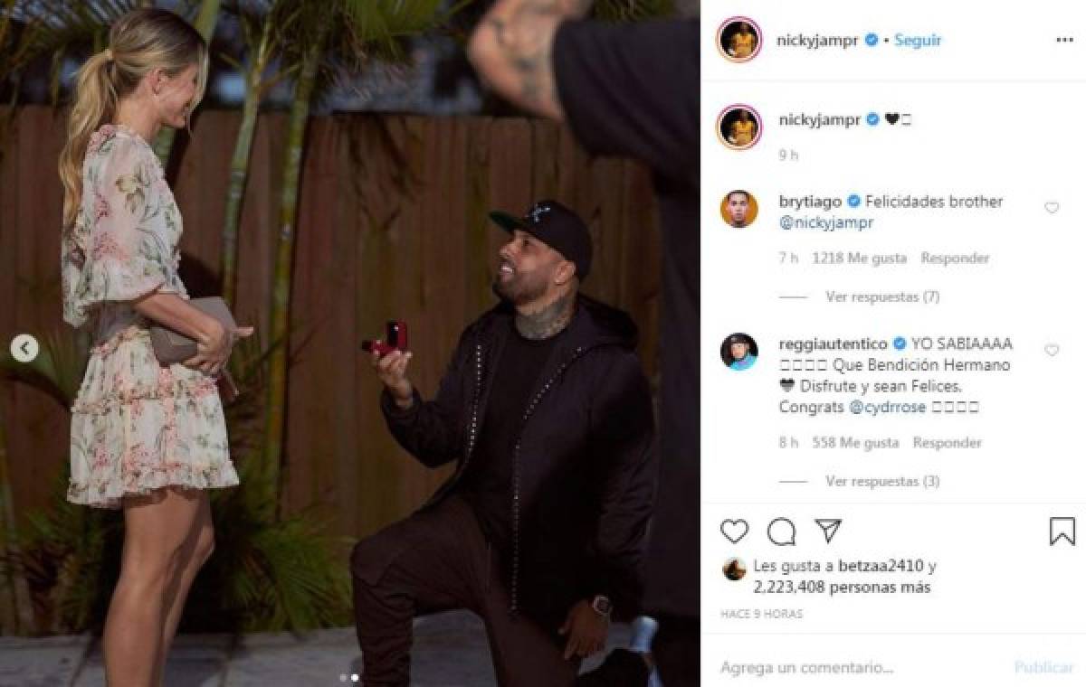 Nicky Jam le pidió matrimonio a su novia, la modelo Cydney Moreau  