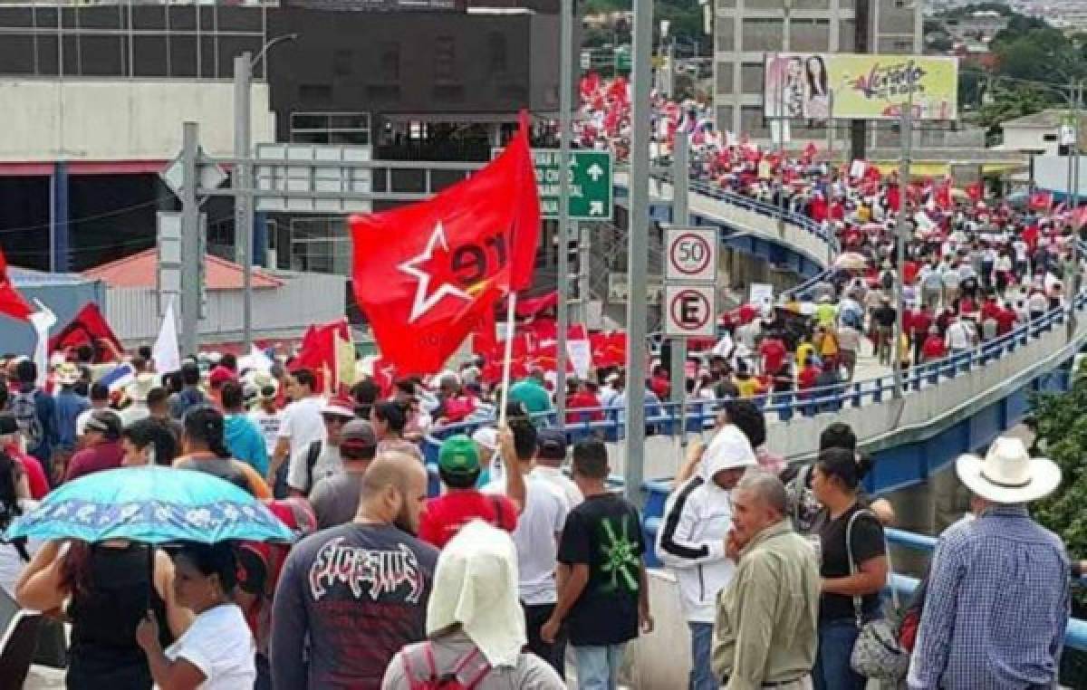 Alianza de Oposición realiza marcha en la capital de Honduras