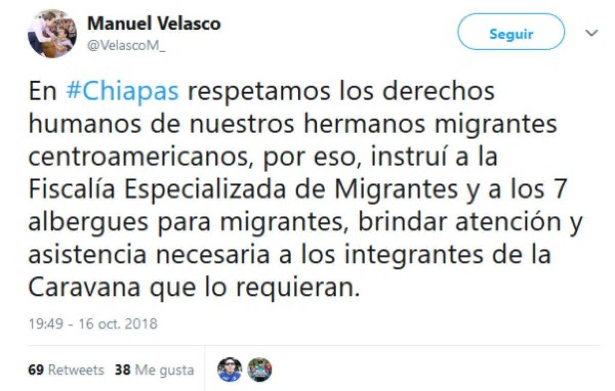 Esposo de la exRBD Anahí y gobernador de Chiapas recibirá a caravana de migrantes hondureños