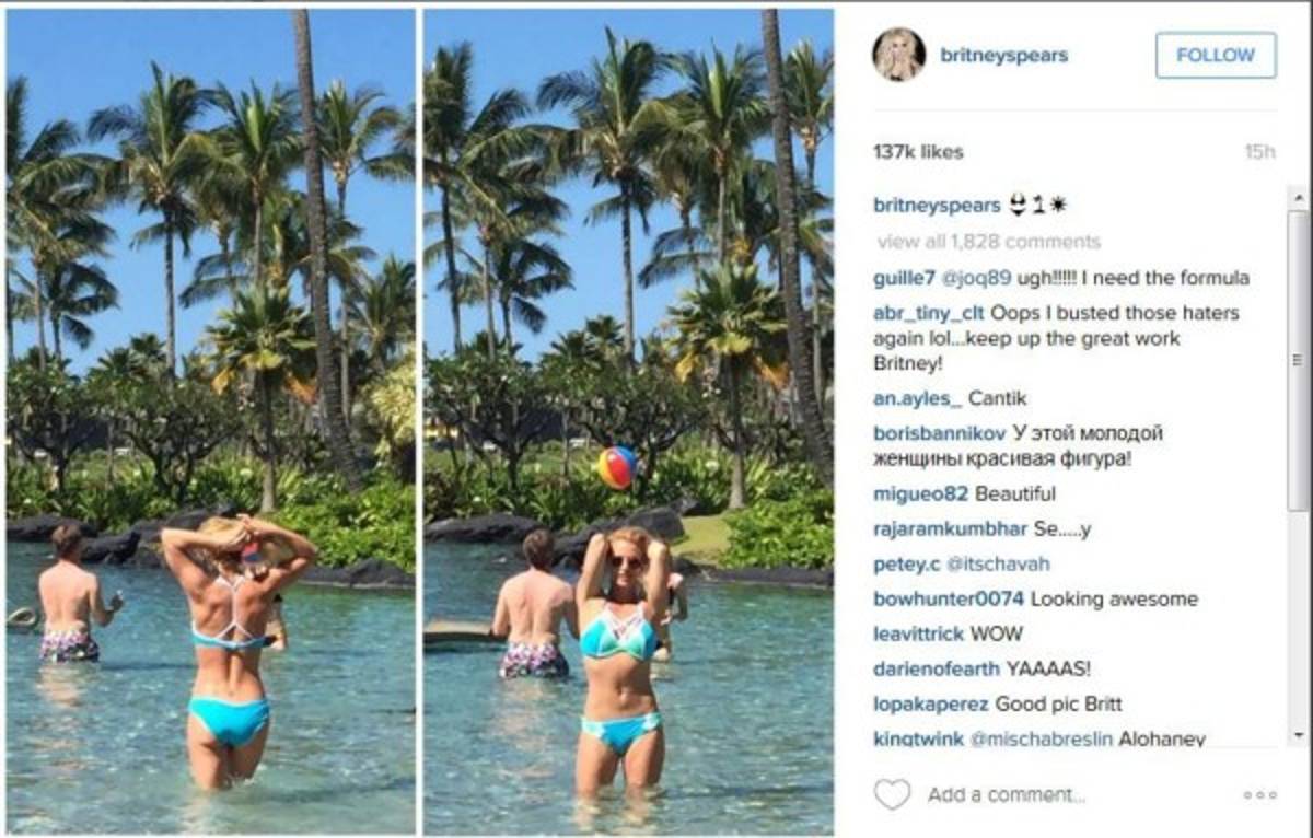 Britney Spears desafía las críticas por uso de Photoshop y revela foto al natural