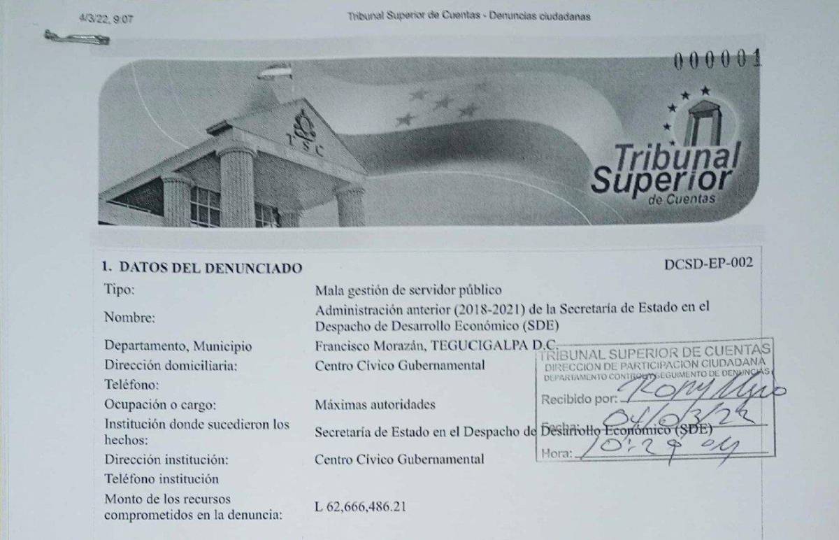 CNA denuncia corrupción en Desarrollo Económico que involucra a sobrino de JOH; L61 millones se gastaron