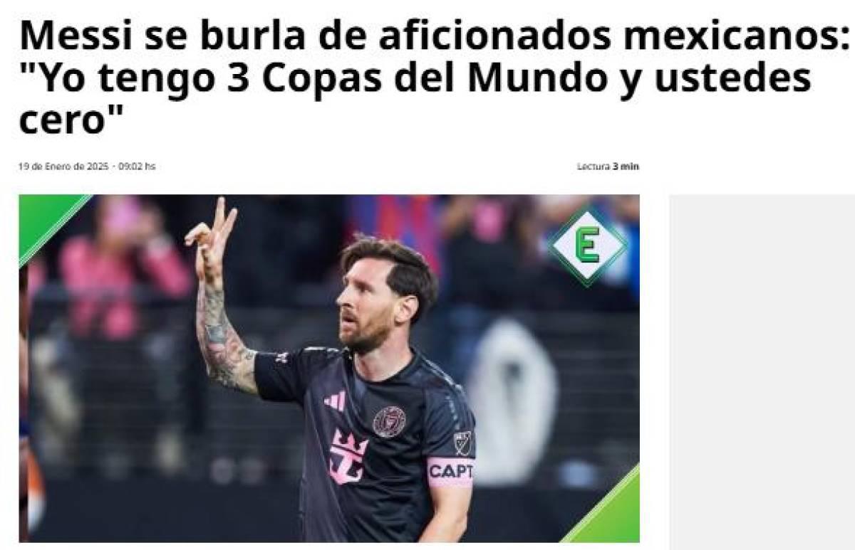 Prensa mexicana reacciona ardida por gesto de Lionel Messi contra aficionados del América
