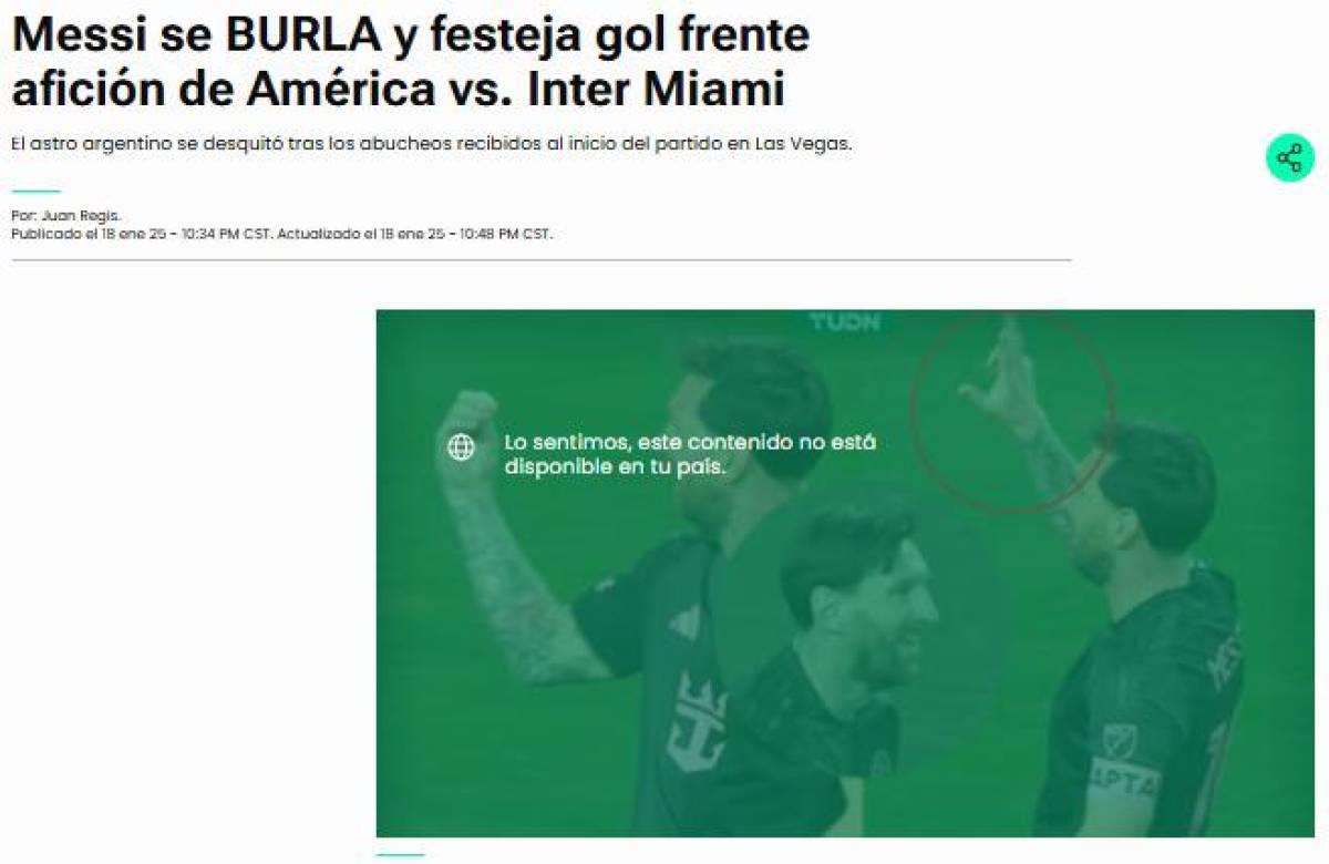Prensa mexicana reacciona ardida por gesto de Lionel Messi contra aficionados del América