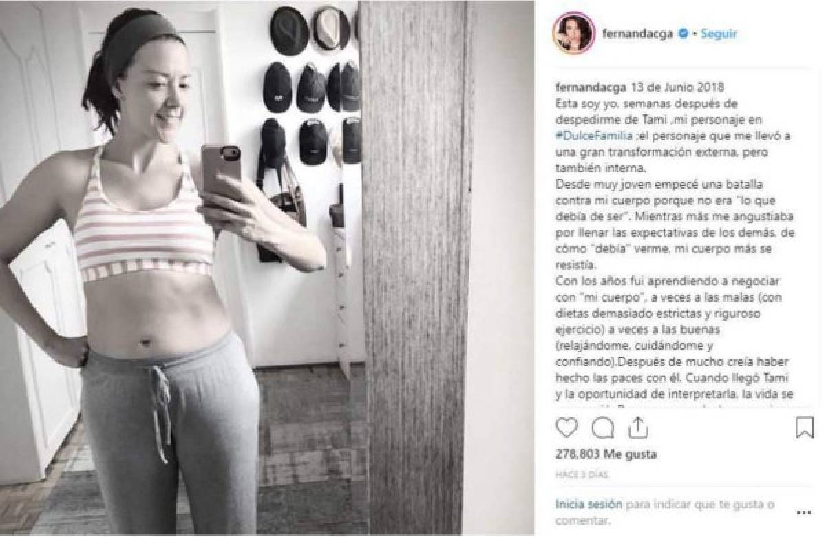 Fernanda Castillo comparte con fans 'su batalla con el peso' y recibe halagos