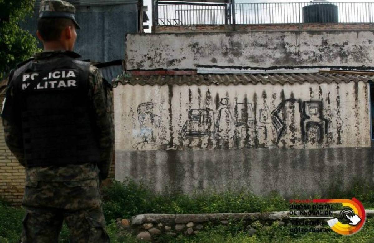 En la colonia El Pedrega la pandilla 18 mediante un grafiti desafía a la autoridad.