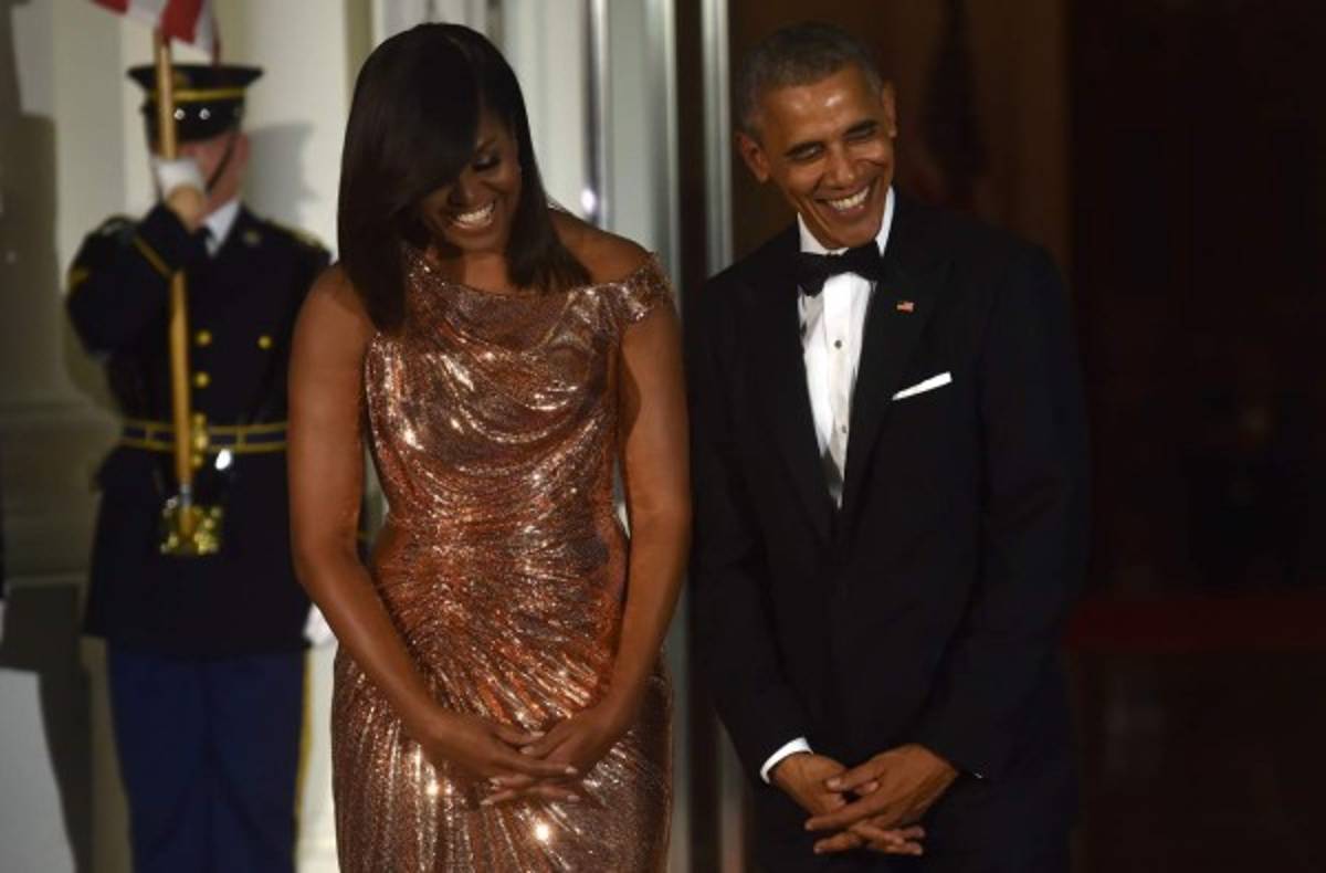 Michelle Obama sorprende con hermoso vestido en última cena de Estado
