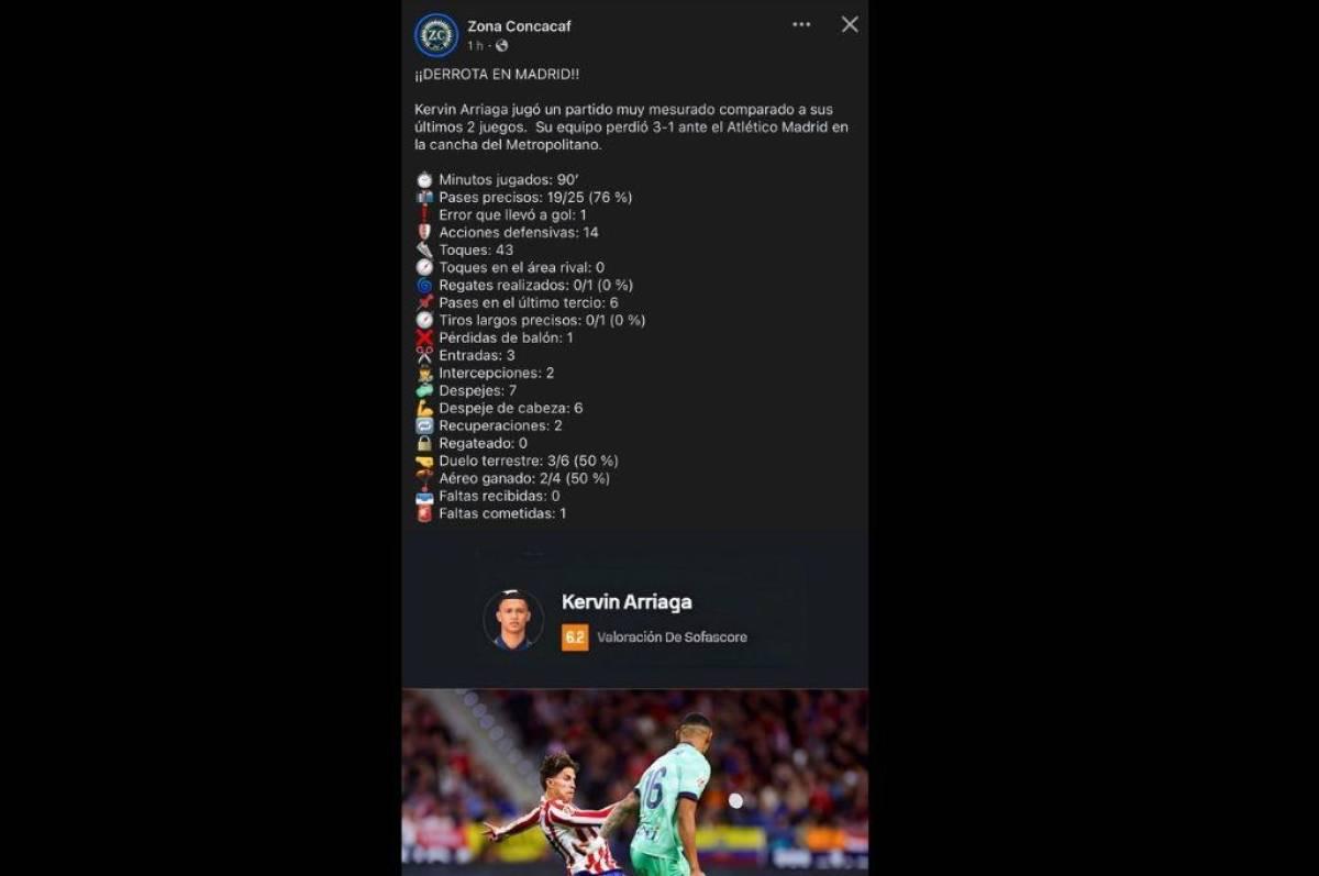 'Un jugadorazo de cojones': Lo que dicen en España sobre el catracho Kervin Arriaga