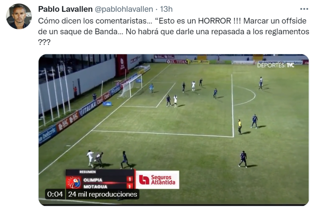 Pablo Lavallén reacciona ante grosero error arbitral en clásico ante Motagua