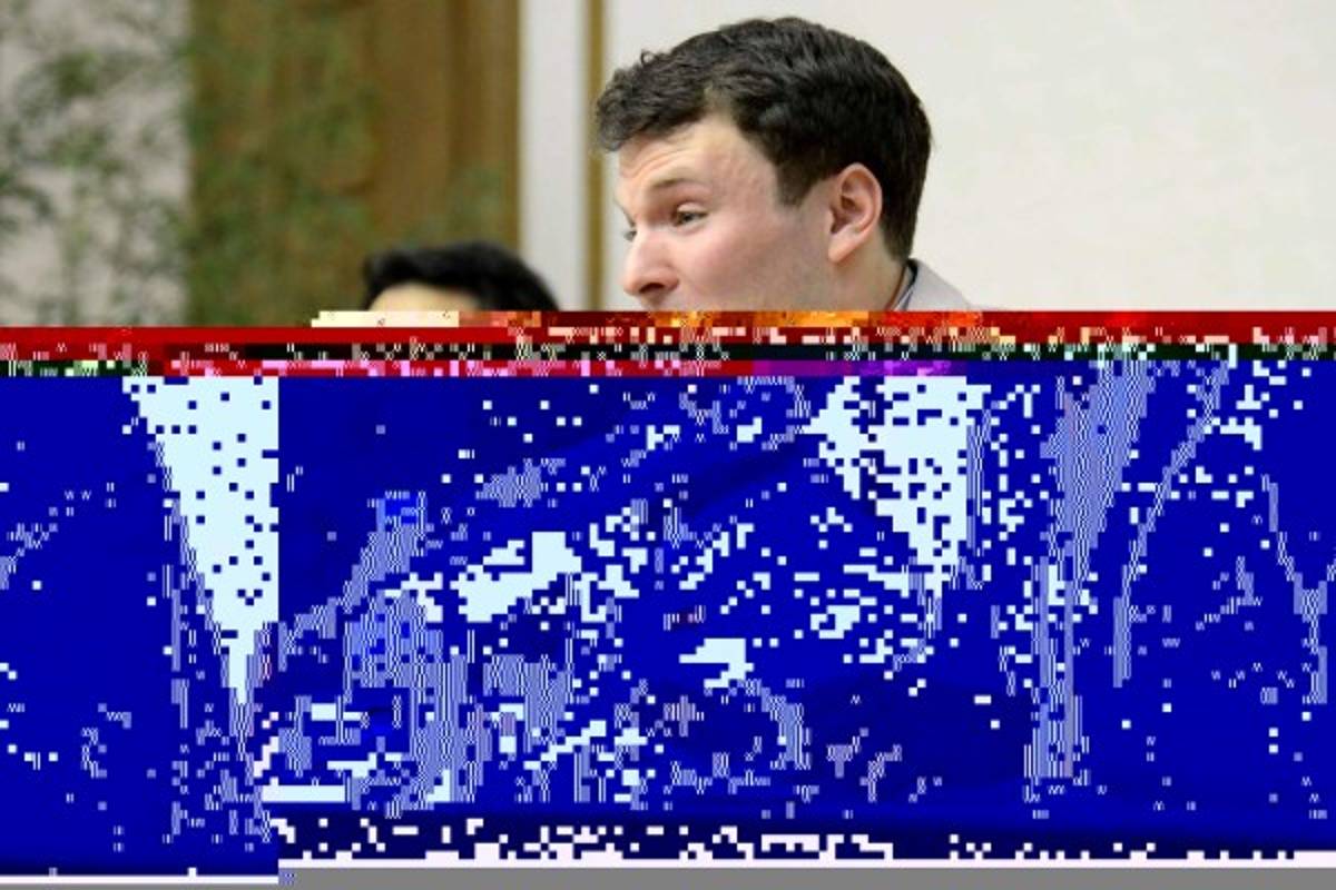 (FILES) This file photo taken on February 29, 2016 and released by North Korea's official Korean Central News Agency (KCNA) on March 1, 2016 shows US student Otto Frederick Warmbier (R), who was arrested for committing hostile acts against North Korea, speaking at a press conference in Pyongyang. US student, Otto Frederick Warmbier, evacuated from North Korea has died on June 19, 2017 according to his family. / AFP PHOTO / KCNA / Handout / North Korea OUT / REPUBLIC OF KOREA OUT --- RESTRICTED TO EDITORIAL USE - MANDATORY CREDIT 'AFP PHOTO / KCNA VIA KNS' - NO MARKETING NO ADVERTISING CAMPAIGNS - DISTRIBUTED AS A SERVICE TO CLIENTSTHIS PICTURE WAS MADE AVAILABLE BY A THIRD PARTY. AFP CAN NOT INDEPENDENTLY VERIFY THE AUTHENTICITY, LOCATION, DATE AND CONTENT OF THIS IMAGE. THIS PHOTO IS DISTRIBUTED EXACTLY AS RECEIVED BY AFP. ---EDITORS NOTE--- RESTRICTED TO EDITORIAL USE - MANDATORY CREDIT 'AFP PHOTO/KCNA VIA KNS' - NO MARKETING NO ADVERTISING CAMPAIGNS - DISTRIBUTED AS A SERVICE TO CLIENTS