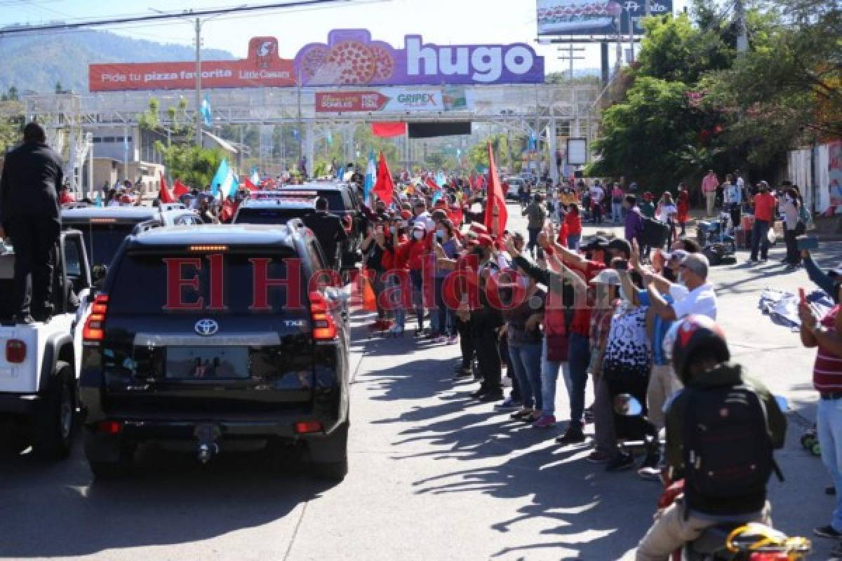 Las imágenes del recorrido de Xiomara Castro hacia el Estadio Nacional