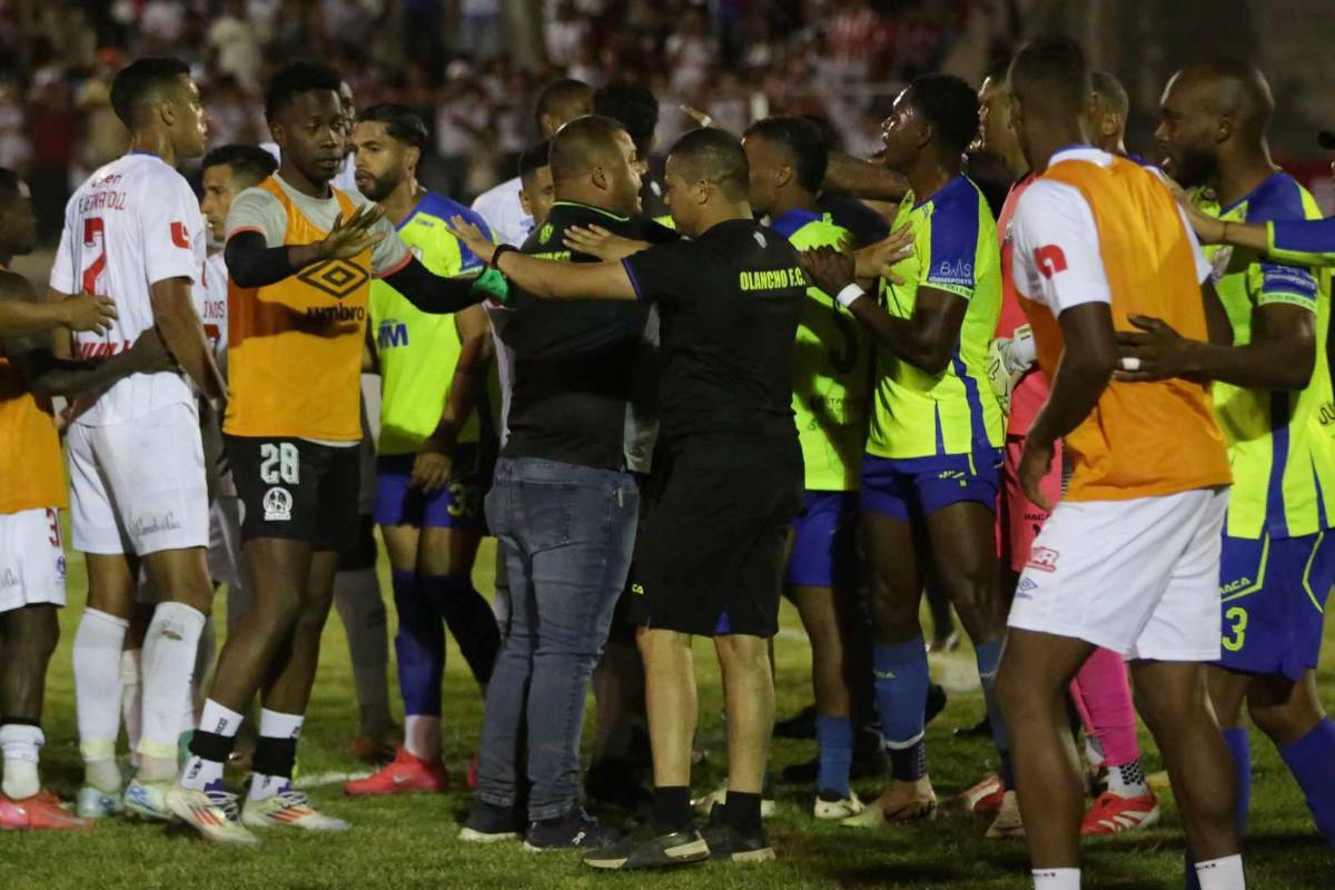 ¿Cómo inició todo? Jugadores de Olancho y Olimpia terminan entre puños y agarrones