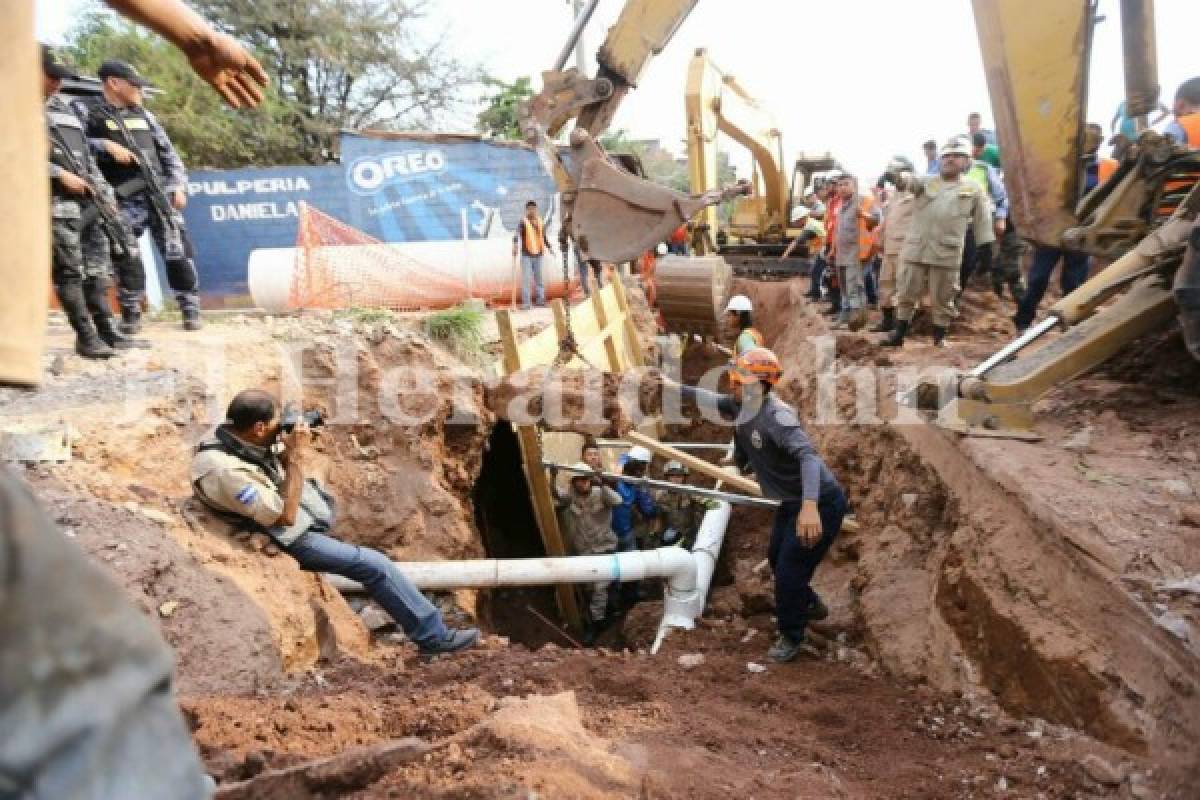 Hallan muertos a los dos obreros soterrados por alud de tierra en la capital de Honduras