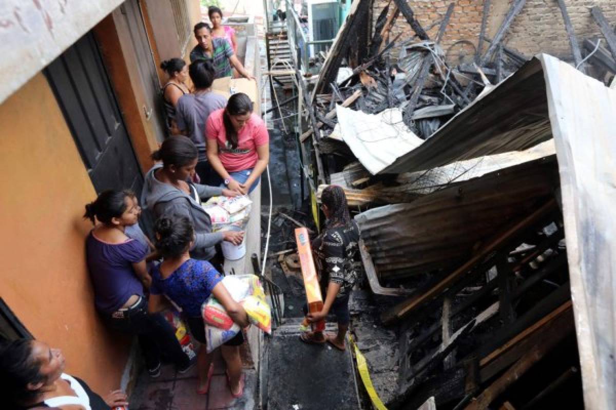 Cinco familias perdieron sus bienes en durante el incendio en la colonia Rivas. Foto: Marvin Salgado/El HERALDO