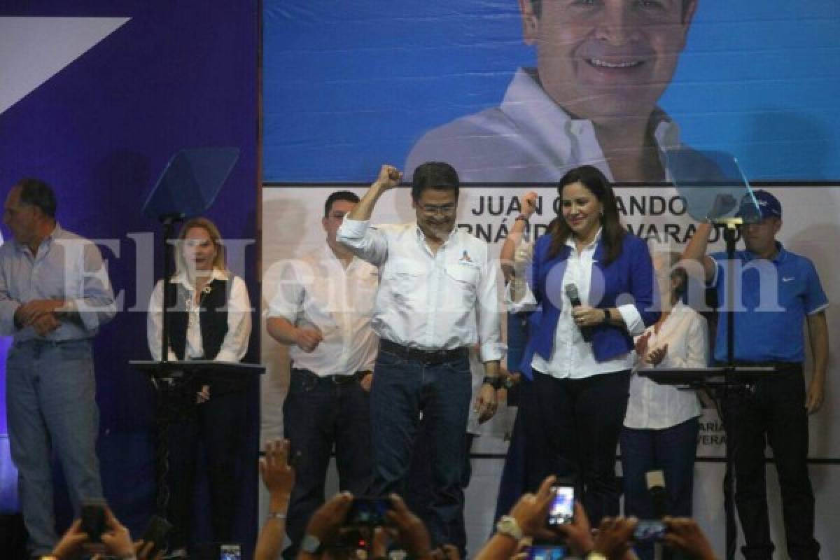 Honduras: Presidente Juan Orlando Hernández celebra victoria en elecciones primarias