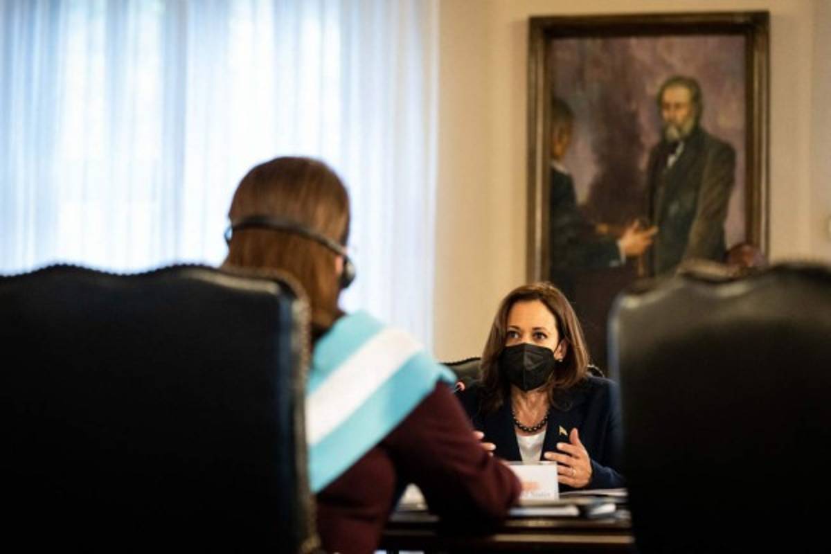 Lo que no se vio de la reunión entre Xiomara Castro y Kamala Harris (FOTOS)