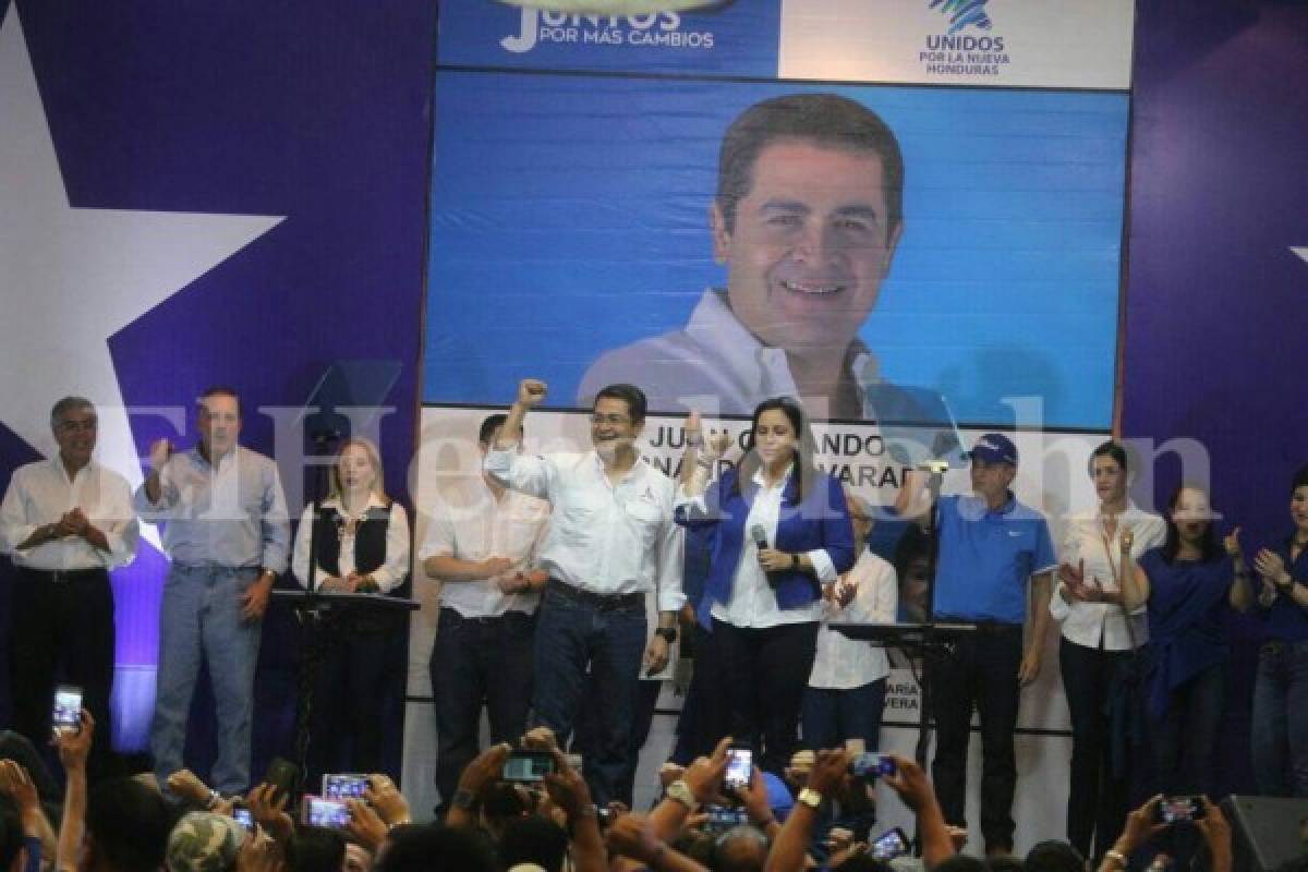 Honduras: Presidente Juan Orlando Hernández celebra victoria en elecciones primarias
