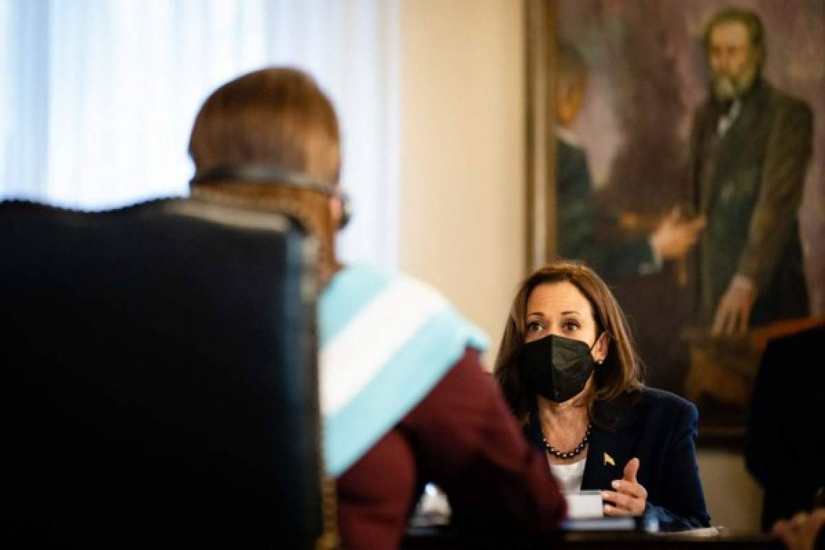 Lo que no se vio de la reunión entre Xiomara Castro y Kamala Harris (FOTOS)