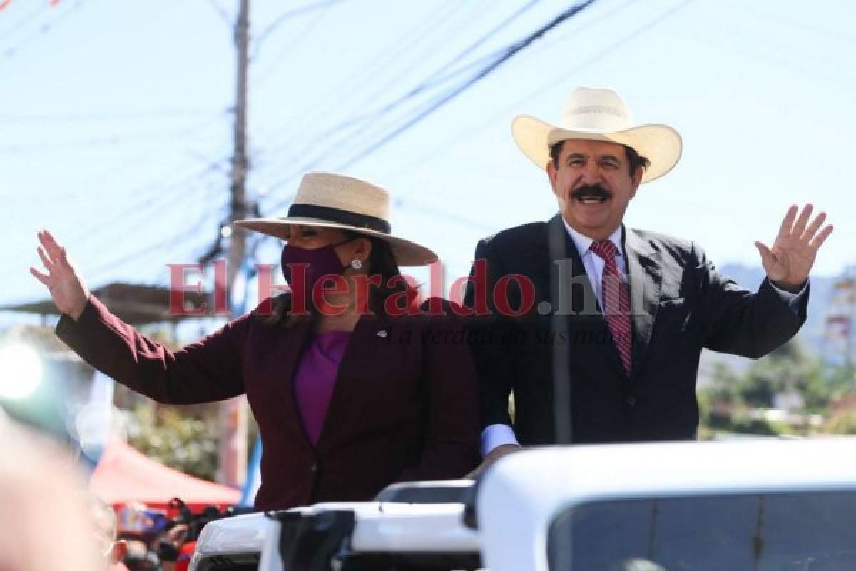 Las imágenes del recorrido de Xiomara Castro hacia el Estadio Nacional