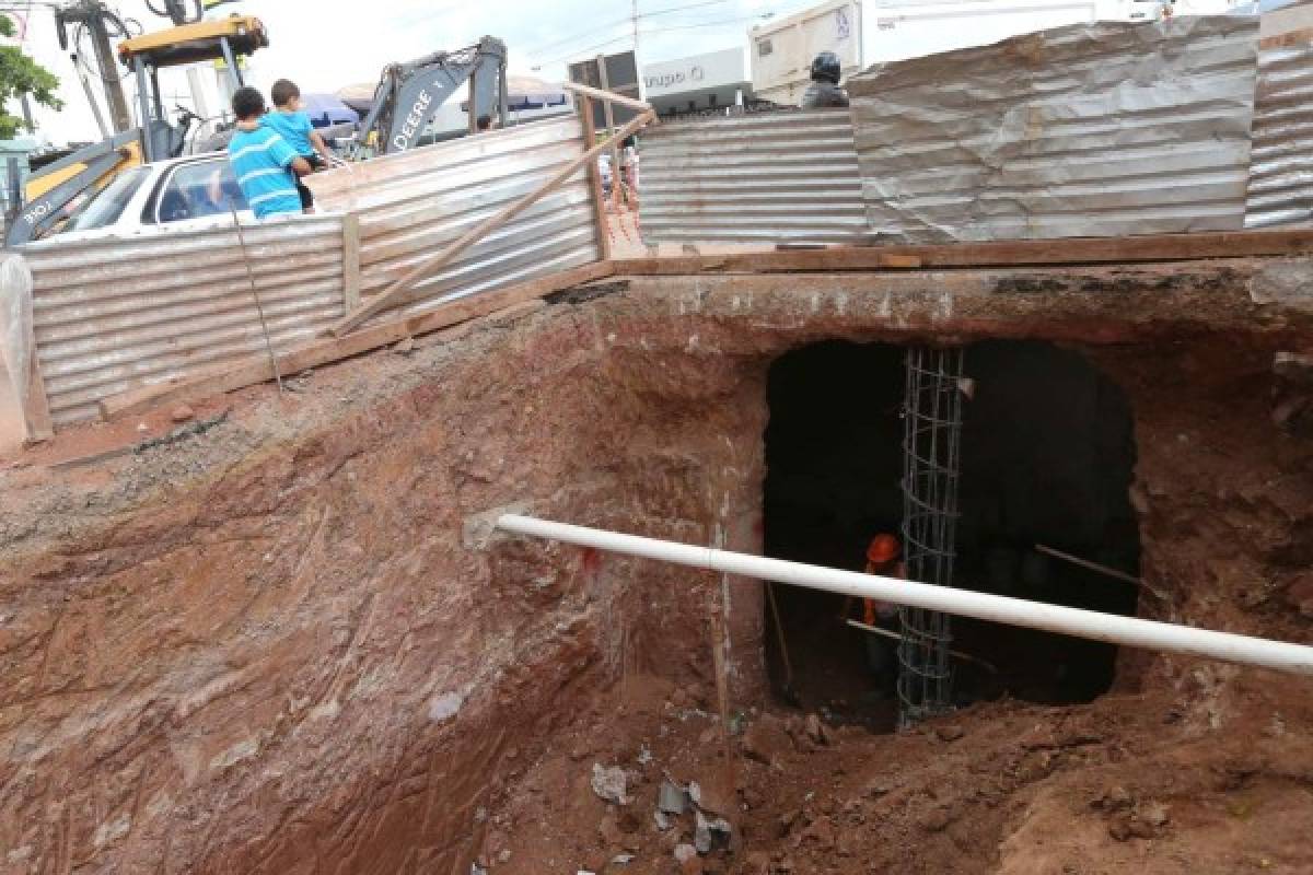 A un 30 por ciento de finalizar el primer túnel peatonal en Tegucigalpa